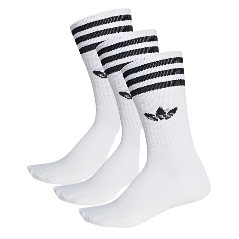 Adidas Solid Crew Socks – Replica, Unisex, Classic White with Ribbed Cuffs, Pack of Three – Versatile and Sporty, Ideal for Everyday Wear and Athletic Activities