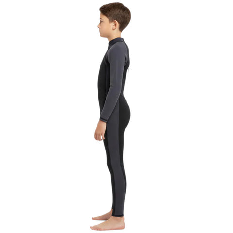 Sonecs Boys 1Pc Full Swimsuit - Black/Grey