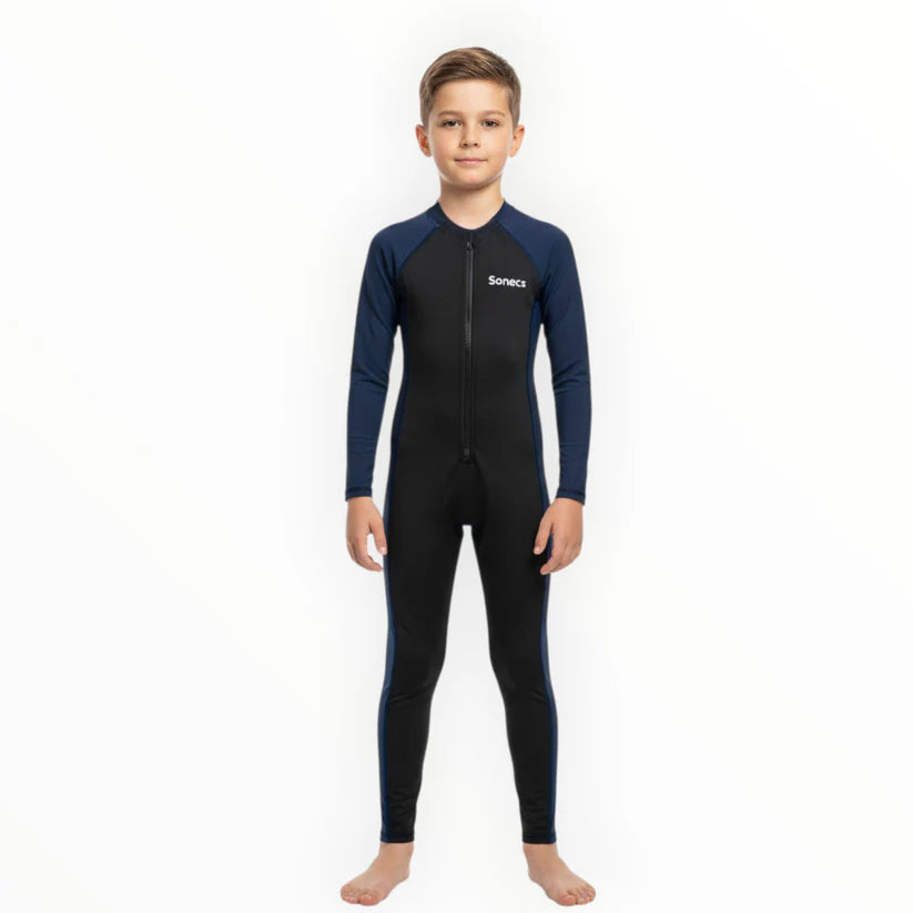 Sonecs Boys 1Pc Full Swimsuit - Black/NavyBlue