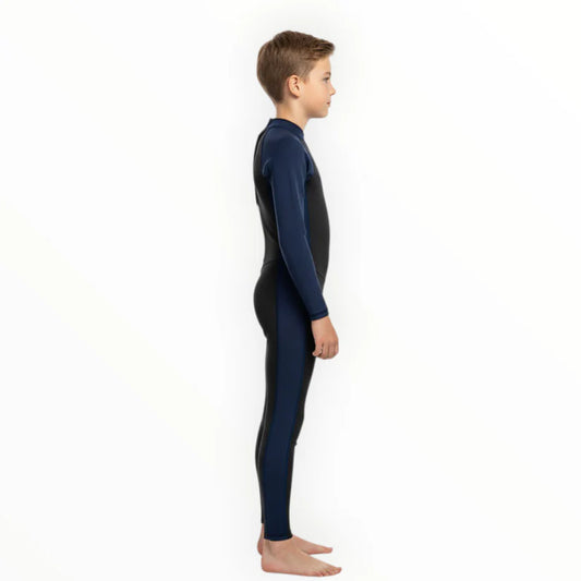 Sonecs Boys 1Pc Full Swimsuit - Black/NavyBlue
