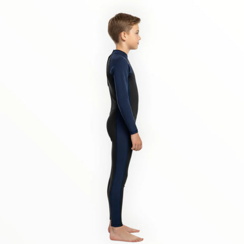 Sonecs Boys 1Pc Full Swimsuit - Black/NavyBlue