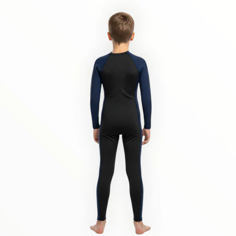 Sonecs Boys 1Pc Full Swimsuit - Black/NavyBlue