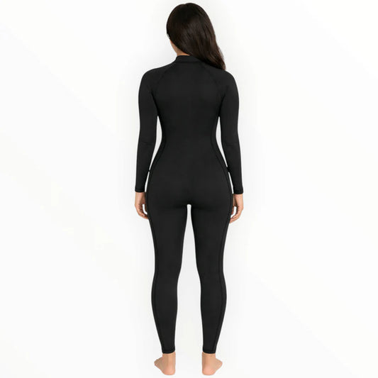 Sonecs Full Body Swim Suit for Women All Black One Piece