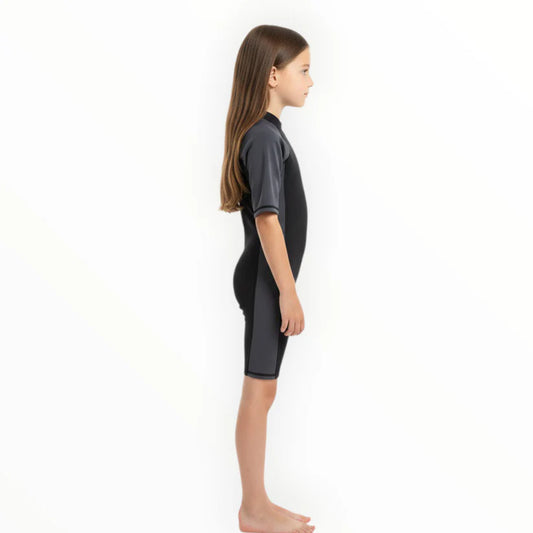 Sonecs Kids Up To Knee Swimsuit – Black/Grey