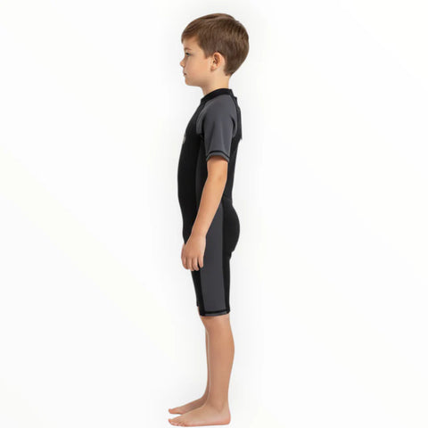 Sonecs Kids Up To Knee Swimsuit – Black/Grey