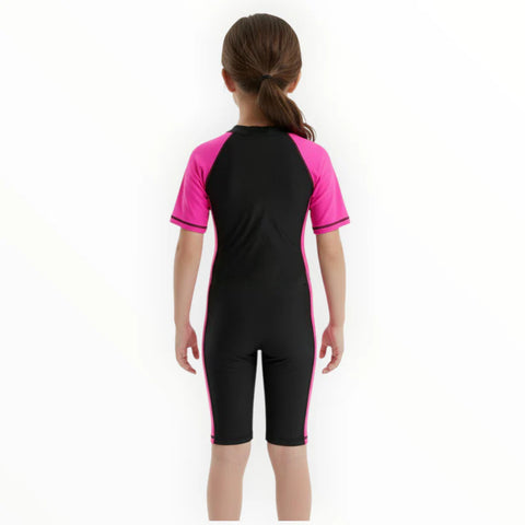 Sonecs Kids Up To Knee Swimsuit – Black/Pink