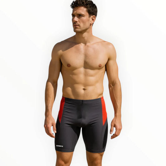 Sonecs Men's Extender Swim Shorts/Jammers - Black/Red