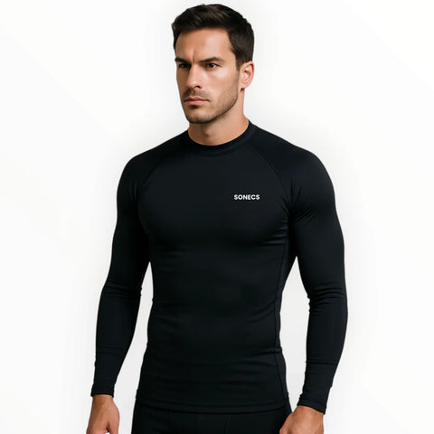 Sonecs Men's Swimming Rashguard T-Shirt Black UV Protection