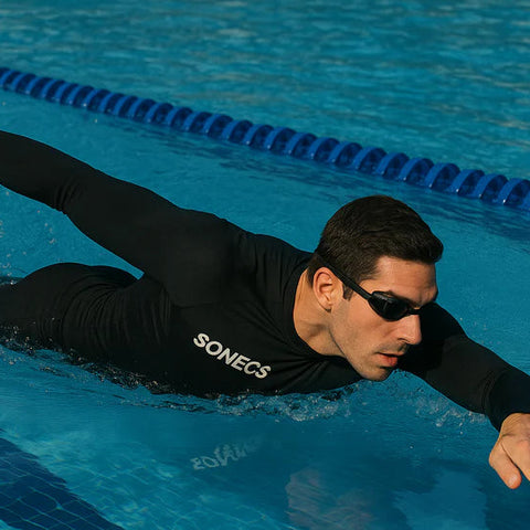 Sonecs Men's Swimming Rashguard T-Shirt Black UV Protection