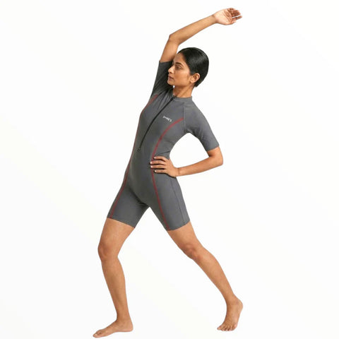 Sonecs Women's Boyleg Swim Suit Grey/Red