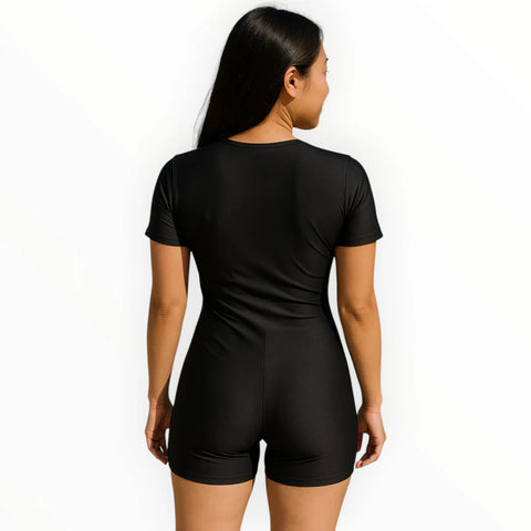 Sonecs Women’s BoyLeg Swim Suit Black UPF 50+ Swimwear
