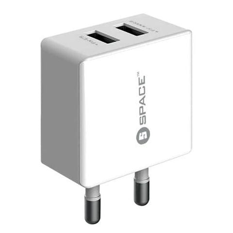 Space Dual-Port USB 2.4A Wall Charger with Micro USB Cable WC-101 – Dual Ports, Efficient Charging, Compact Design – Phone & Tablet | Reliable Charger