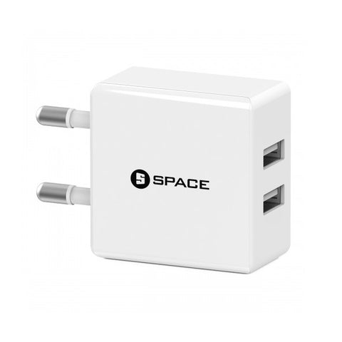 Space Dual-Port USB 2.4A Wall Charger with Micro USB Cable WC-101 – Dual Ports, Efficient Charging, Compact Design – Phone & Tablet | Reliable Charger