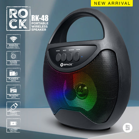 Space Rock Portable Wireless Speaker RK-48 – High Quality Sound, Portable, Durable – Portable Speaker | RK-48