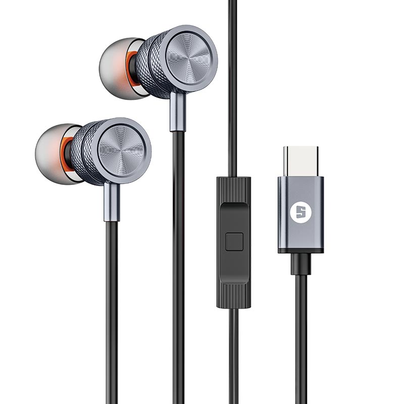 Space Urban Extra Bass Earphones UR-21C – Bass Enhancement, Type-C Connectivity, Comfortable Design – Audio | Great for Music Enthusiasts | UR-21C