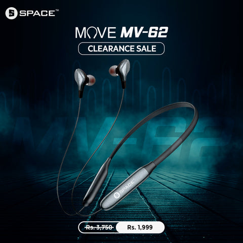 Space Earphones MV-62 – Neckband Style, Wireless Connection, High-Quality Sound – Audio | Comfortable for Long Listening Sessions