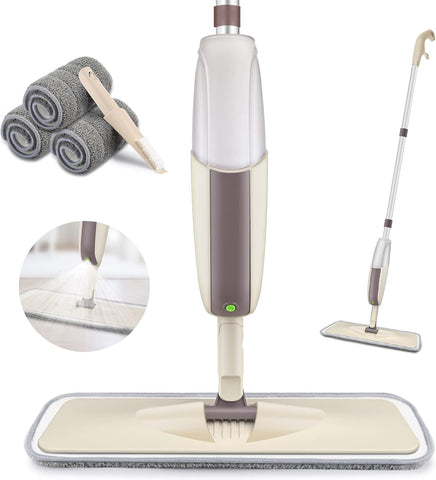 Spray Mop for Floor Cleaning, HOMTOYOU Floor Mop with a Refillable Bottle and 3 Washable Microfiber Pads, Dry Wet Spray Mop – Mops | Home & Kitchen