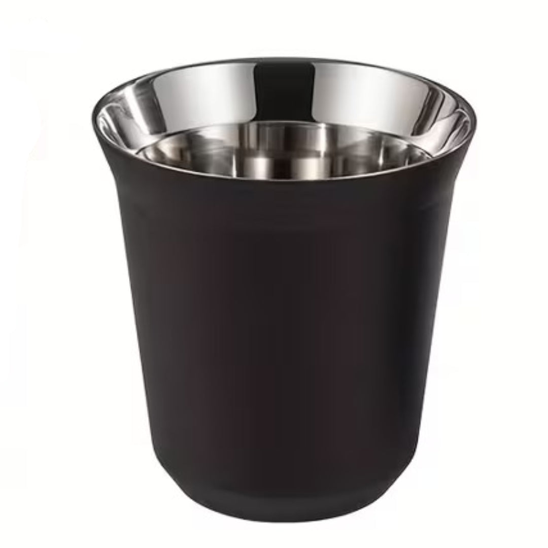Stainless Steel Double Wall Coffee Cup - Black