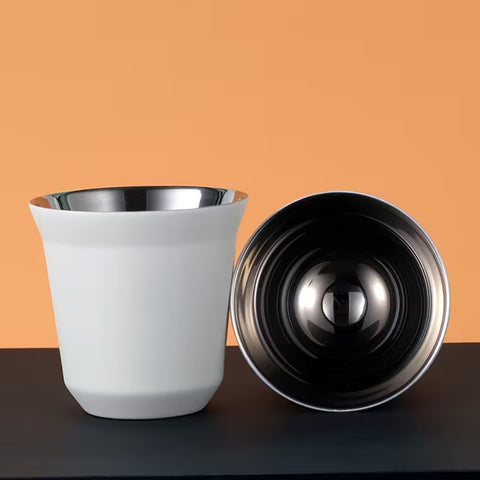 Stainless Steel Double Wall Coffee Cup - Black