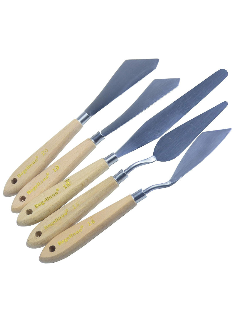 Stainless Steel Paintbrush/Knives – Pack of 5 Tools | Painting Mixing Scraper Set for Artists & Craft Projects