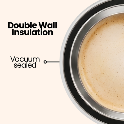 Stainless Steel Insulated Coffee Cup - Black