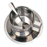 Stainless Steel Double Wall Coffee Cup With Saucer