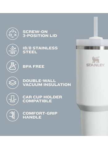 Stanley Quencher H2.0 Soft Matte Tumbler | Premium Replica – Stainless Steel Vacuum Insulated with Lid & Straw | Durable & Stylish Drinkware