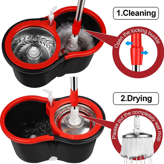 Stainless Steel Rotating Spin Mop and Bucket Set