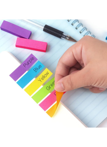 Sticky Note Flags – Pack of 5 Pads, 100 Sheets Each, 3x3 Inches – Writable Labels, Assorted Bright Colors – Ideal for Office, School, and Bookmarking | Durable and Convenient