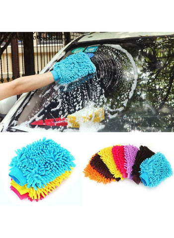 Super Mitt Microfiber Car Wash Gloves – Durable, Absorbent, Dual-Purpose | Rubber Gloves for Effective Car Cleaning