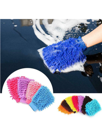 Super Mitt Microfiber Car Wash Gloves – Durable, Absorbent, Dual-Purpose | Rubber Gloves for Effective Car Cleaning