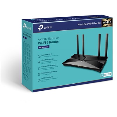 TP-Link Archer AX10 AX1500 Wi-Fi 6 Router – Fast Wi-Fi 6 Performance, Dual-Band Connectivity, and Enhanced Range – Model: Archer AX10