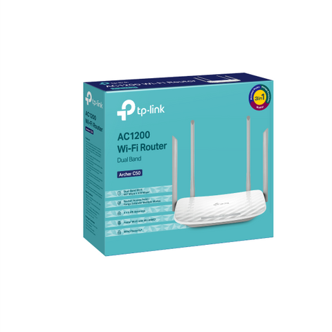 TP-Link Archer C50 AC1200 Dual Band Wireless Cable Router – Dual-Band Wi-Fi, High-Speed Data Transfer, and Enhanced Coverage – Model: C50, Internet Routers