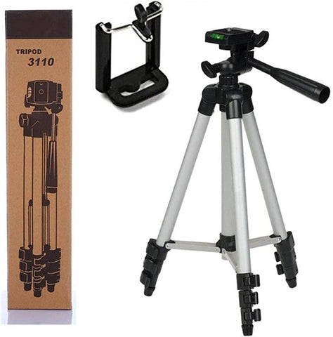 Tripod Stand 3110 – Perfect for Mobile Phones and Cameras with Mobile Phone Holder 3.5 Feet – Compact Size, Adjustable Height, Mobile Phone Holder – Tripod Stand | Great for Photography and Vlogging