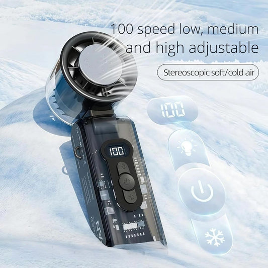Ice Cool Turbo Portable Fan With LED Lights