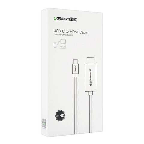 UGreen USB Type-C To HDMI Cable | Model: 30841 – 1.5M, Space White – High-Resolution Video Transfer, Fast and Reliable