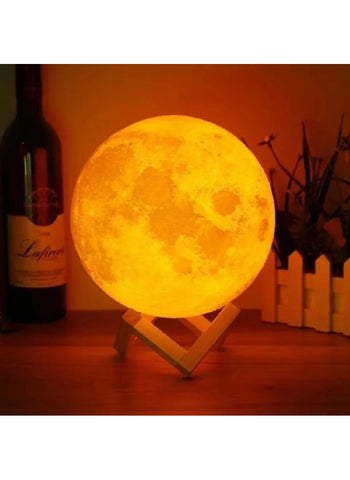 USB Moon Lamp – 7-Color Changing LED Light with Himalayan Pink Salt Lamp Effect | Unique & Relaxing Atmosphere