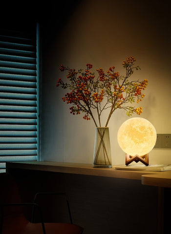 USB Moon Lamp – 7-Color Changing LED Light with Himalayan Pink Salt Lamp Effect | Unique & Relaxing Atmosphere