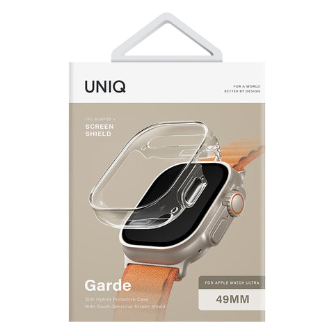 Uniq Garde Hybrid Watch Ultra Case with Screen Protection 49mm – Dove (Clear) – All-in-One Protection, Sleek Design, Enhanced Durability | Ideal for Apple Watch Ultra 49mm