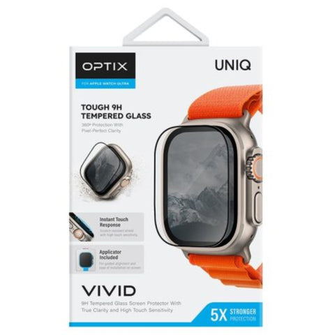 Uniq Optix Vivid Clear Glass Screen Protector For Apple Watch Ultra – High Clarity, Scratch-Resistant, Easy to Install | Designed for Apple Watch Ultra