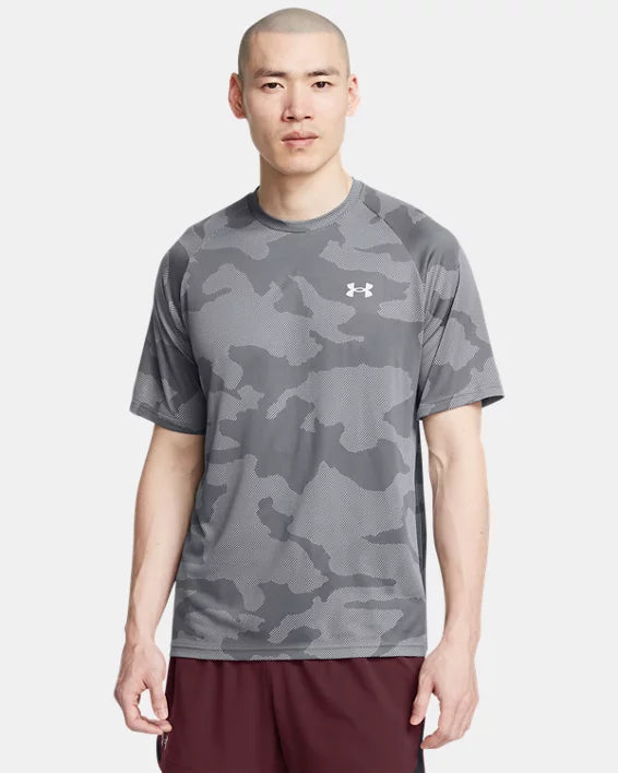 Under Armour Men's Camo Dri-Fit T-Shirt Replica – Grey/Camo, Lightweight, Moisture-Wicking, Comfortable – Active Wear | Ideal for Training and Outdoor Workouts