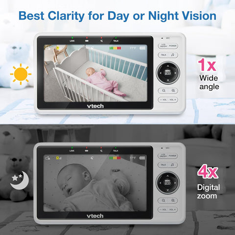 VTech VM901 Smart WiFi Baby Monitor – 5" HD Display with 1080p Video Streaming and Enhanced Mobile Connectivity