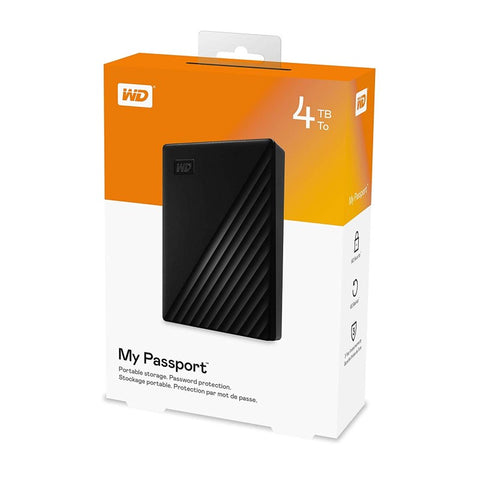 WD My Passport 4TB External Hard Drive – Black – 4TB Portable External Hard Drive (USB 3.0) – Data Storage | Electronics