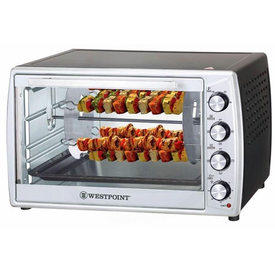 Westpoint Deluxe Convection Rotisserie Oven with Kabab Grill WF-6300RKC, 2200W – Multifunction Oven for Grilling, Roasting, Toasting, and Baking, Includes Rotisserie and Kebab/BBQ Functions – 220V ~ 240V