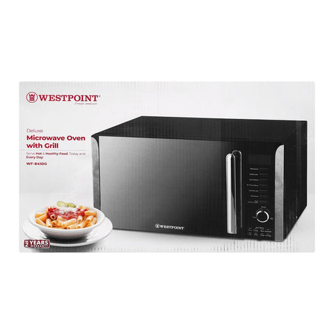 Westpoint Deluxe Microwave Oven With Grill, WF-841, 40 Liters – 900W Microwave Power, 1000W Grill, 5 Power Levels, Timer & Child Safety Lock