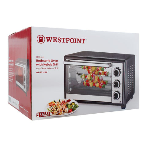 Westpoint Deluxe Rotisserie Oven with Kebab Grill, 24L, 1380W WF-2310RK – Versatile Cooking with Rotisserie & Kebab Functions, Ideal for Grilling, Roasting, Toasting, and Baking