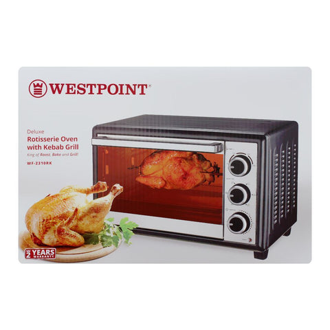 Westpoint Deluxe Rotisserie Oven with Kebab Grill, 24L, 1380W WF-2310RK – Versatile Cooking with Rotisserie & Kebab Functions, Ideal for Grilling, Roasting, Toasting, and Baking