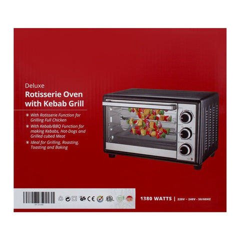 Westpoint Deluxe Rotisserie Oven with Kebab Grill, 24L, 1380W WF-2310RK – Versatile Cooking with Rotisserie & Kebab Functions, Ideal for Grilling, Roasting, Toasting, and Baking