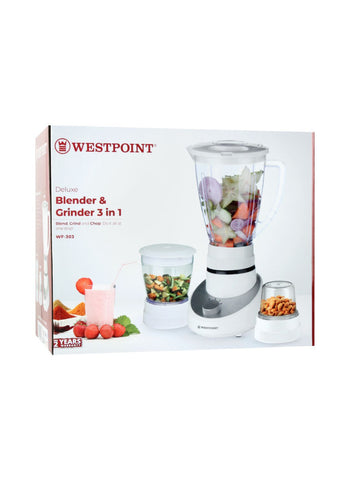 Westpoint Blender and Grinder 3-in-1 WF-303 – 450 Watts, Powerful Motor, Versatile Performance – Kitchen Must-Have | Blending and Grinding