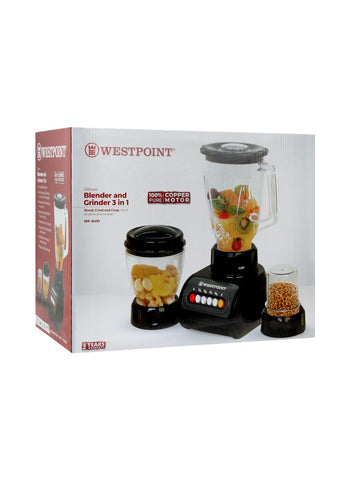 Westpoint Blender and Grinder 3-in-1 WF-9491 – 350 Watts, Multi-Functional, Durable Blades – Kitchen Essential | Smoothies, Spices, and More